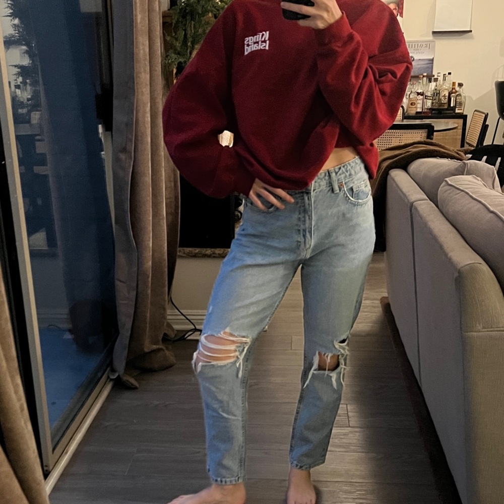 Zara Light Blue Boyfriend Jeans